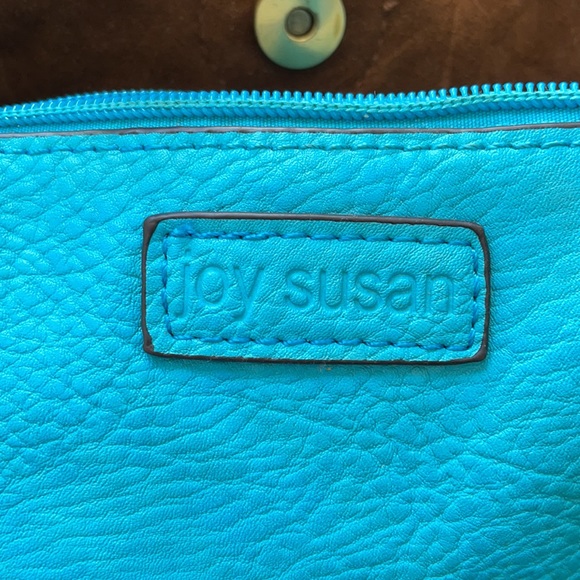 ELECTRIC BLUE LEATHER JOY SUSAN TOTE - Picture 2 of 2